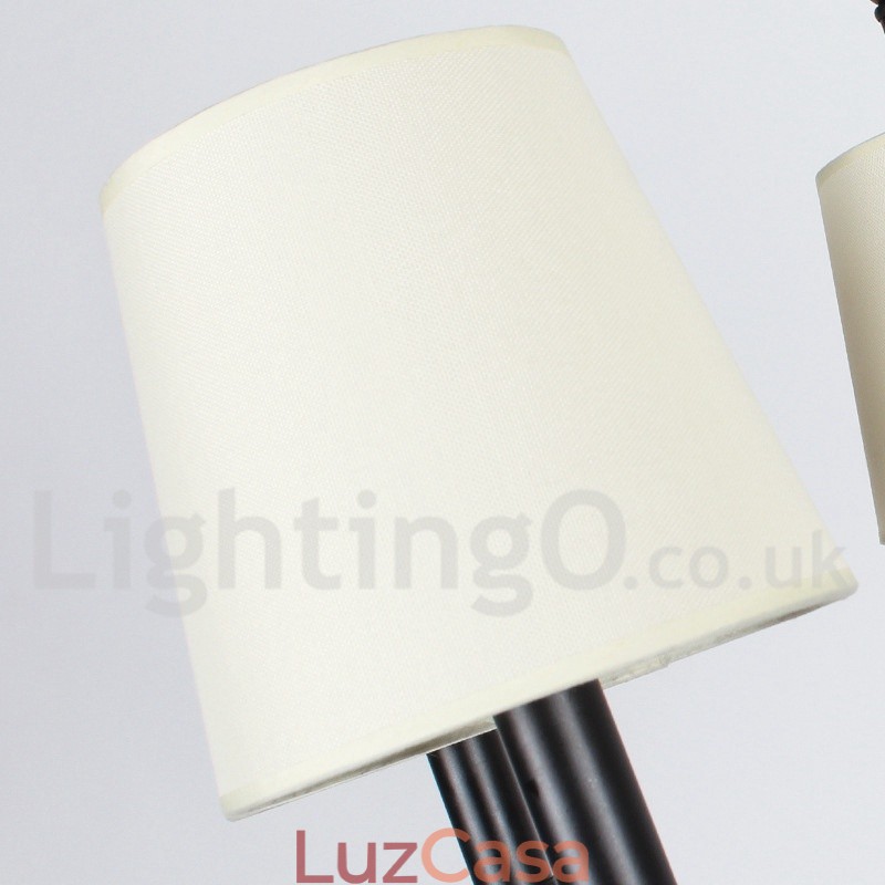 Lustre estilo vela contemporâneo retrô preto de 5 luzes