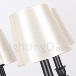 Lustre grande preto de 5 luzes e 2 níveis, estilo retrô contemporâneo, estilo vela