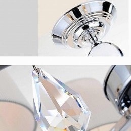 Lustre moderno contemporâneo de cristal cromado em metal