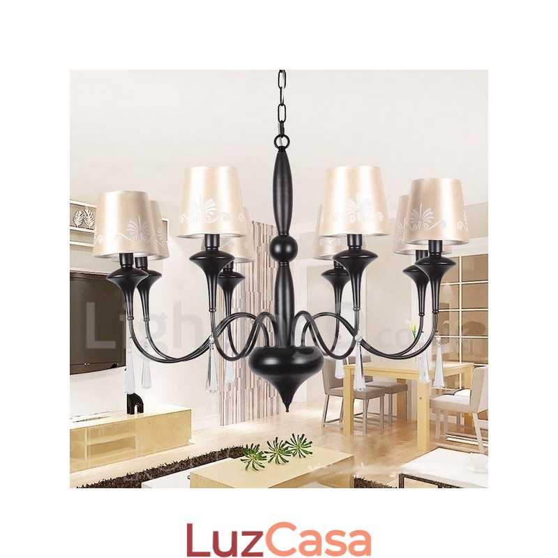 Lustre estilo vela de 8 luzes