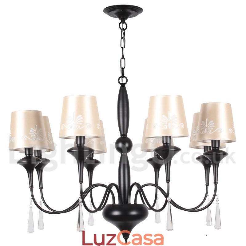 Lustre estilo vela de 8 luzes