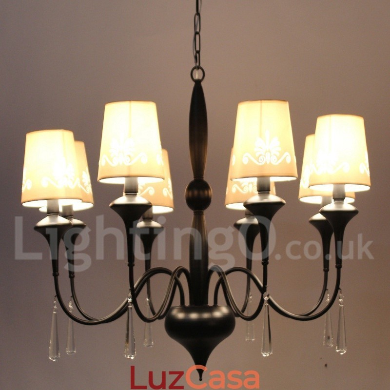 Lustre estilo vela de 8 luzes