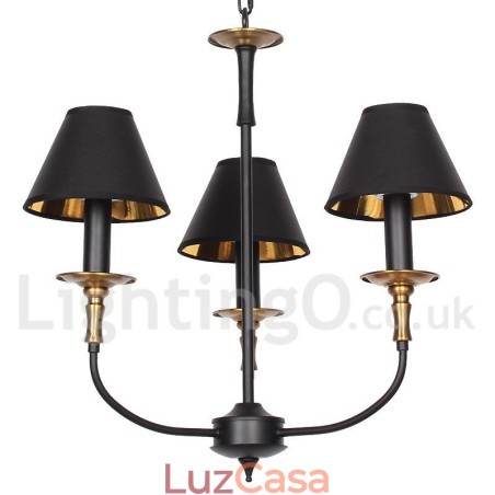 Lustre estilo vela retrô contemporâneo de 3 luzes Lustre estilo vela retrô contemporâneo de 3 luzes