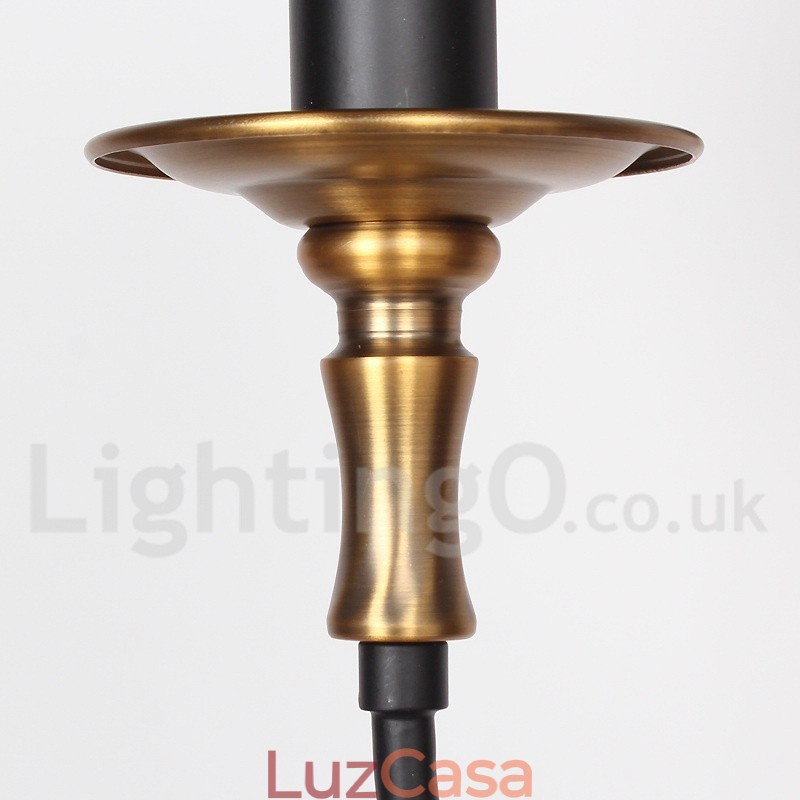 Lustre estilo vela retrô contemporâneo de 3 luzes