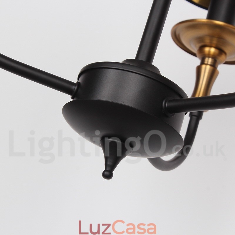Lustre estilo vela retrô contemporâneo de 3 luzes