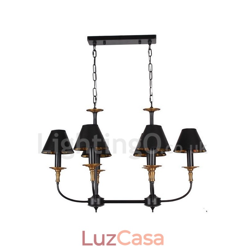 Lustre estilo vela retrô contemporâneo de 6 luzes