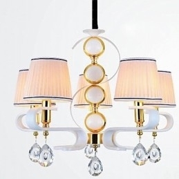 Lustre de tecido 5 luzes moderno minimalista lâmpada de alta qualidade