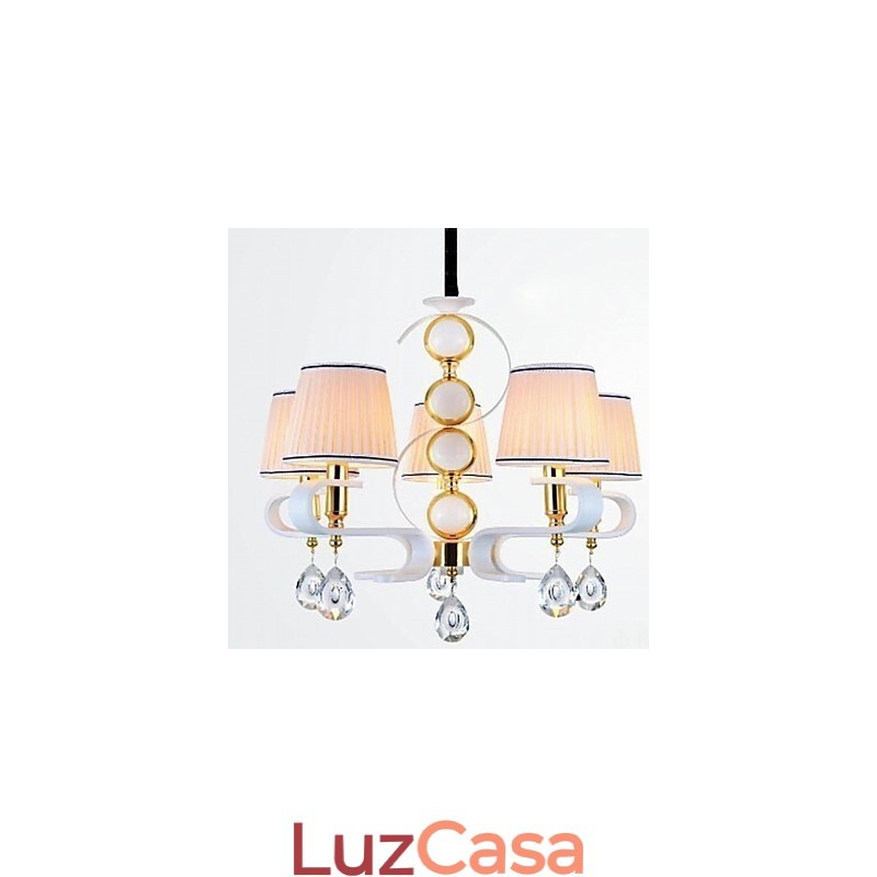Lustre de tecido 5 luzes moderno minimalista lâmpada de alta qualidade