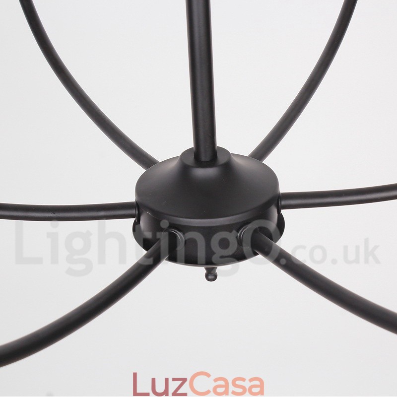 Lustre estilo vela retrô contemporâneo de 6 luzes