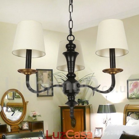 Lustre estilo vela retrô contemporâneo de 3 luzes Lustre estilo vela retrô contemporâneo de 3 luzes