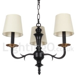 Lustre estilo vela retrô contemporâneo de 3 luzes