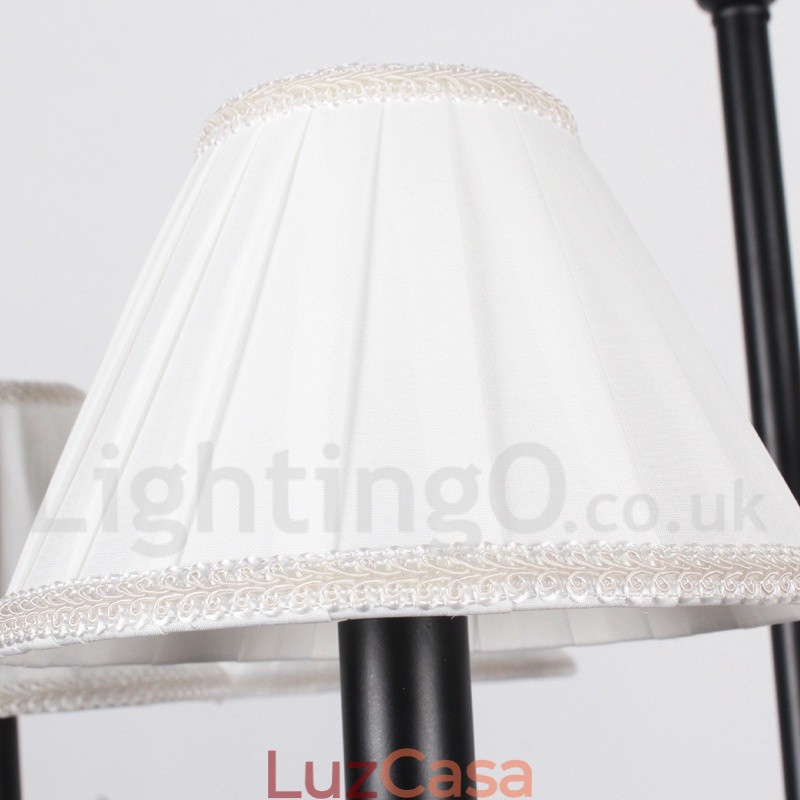 Lustre estilo vela preta contemporânea retrô de 3 luzes