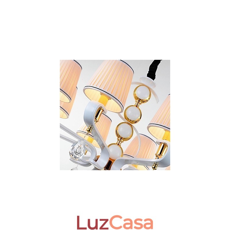 Lustre de tecido 5 luzes moderno minimalista lâmpada de alta qualidade