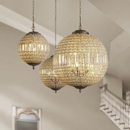 Globe Modern K9 Cristal Teto Pendente Luz Interior Lustre Tambor Iluminação Lâmpadas Luminárias