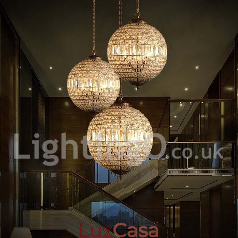 Globe Modern K9 Cristal Teto Pendente Luz Interior Lustre Tambor Iluminação Lâmpadas Luminárias