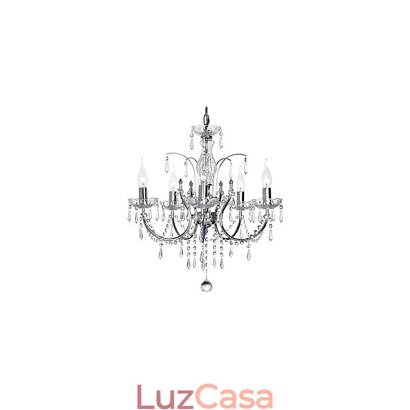 Lustre de Cristal Elegante com 5 Luzes