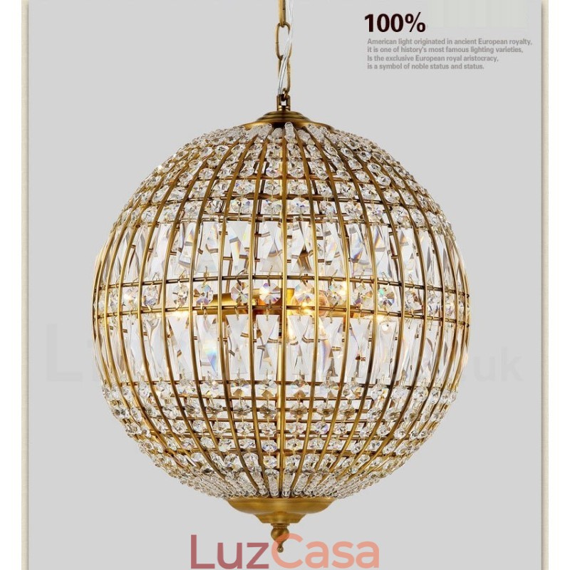 Globe Modern K9 Cristal Teto Pendente Luz Interior Lustre Iluminação Lâmpadas Luminárias