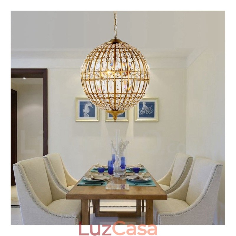 Globe Modern K9 Cristal Teto Pendente Luz Interior Lustre Iluminação Lâmpadas Luminárias