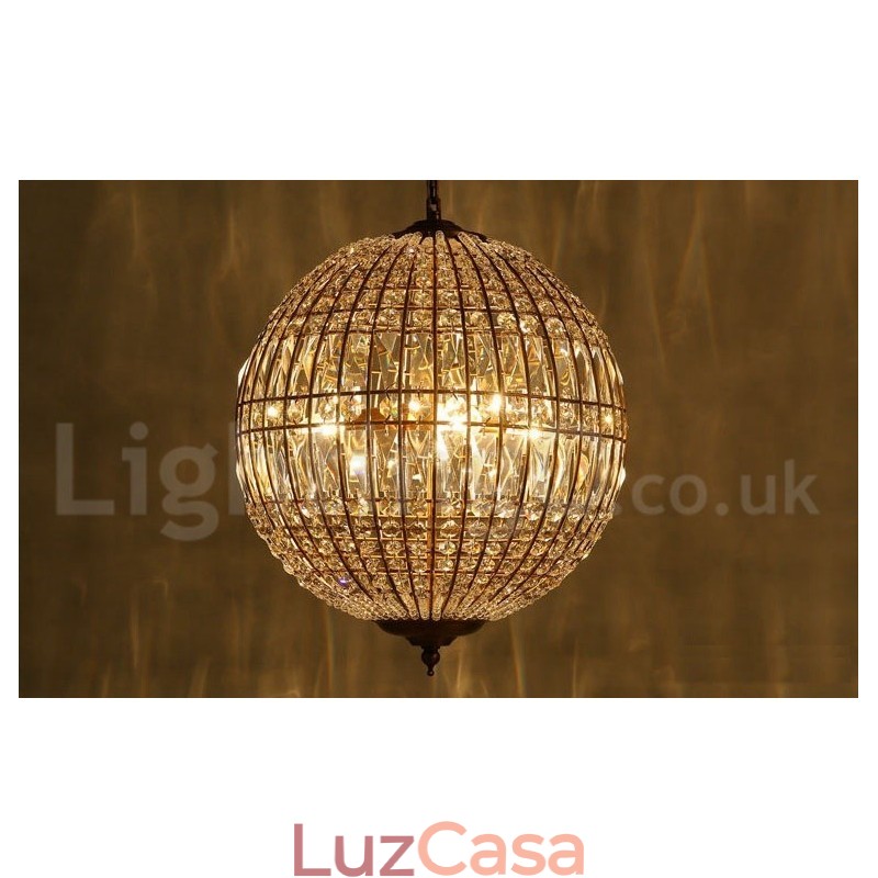 Globe Modern K9 Cristal Teto Pendente Luz Interior Lustre Iluminação Lâmpadas Luminárias