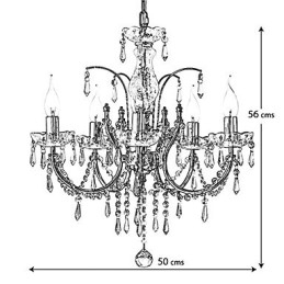 Lustre de Cristal Elegante com 5 Luzes