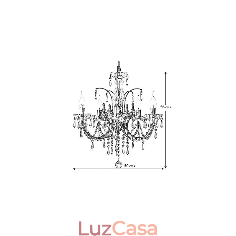 Lustre de Cristal Elegante com 5 Luzes