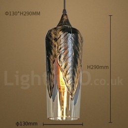 Luminária pendente de vidro retrô europeia para sala de estar