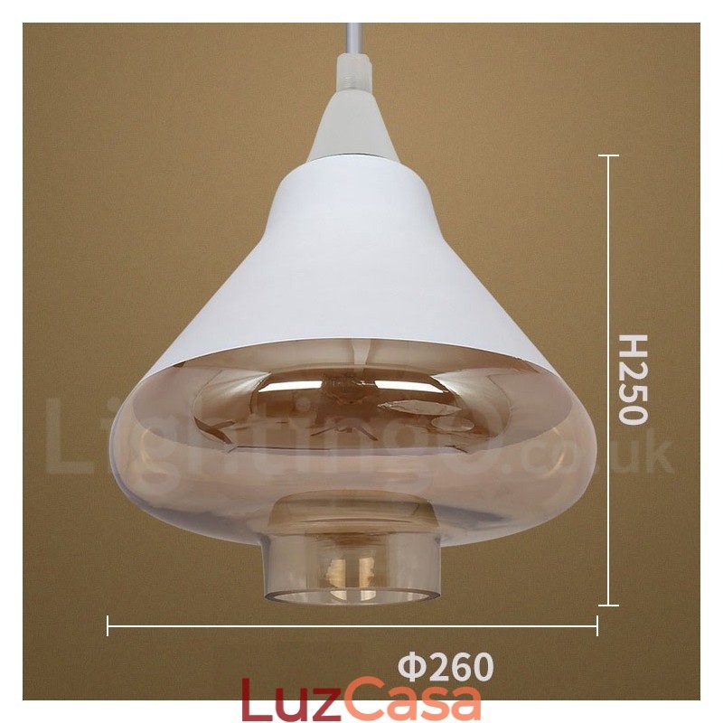 Luminária pendente de vidro estilo lounge retrô europeu