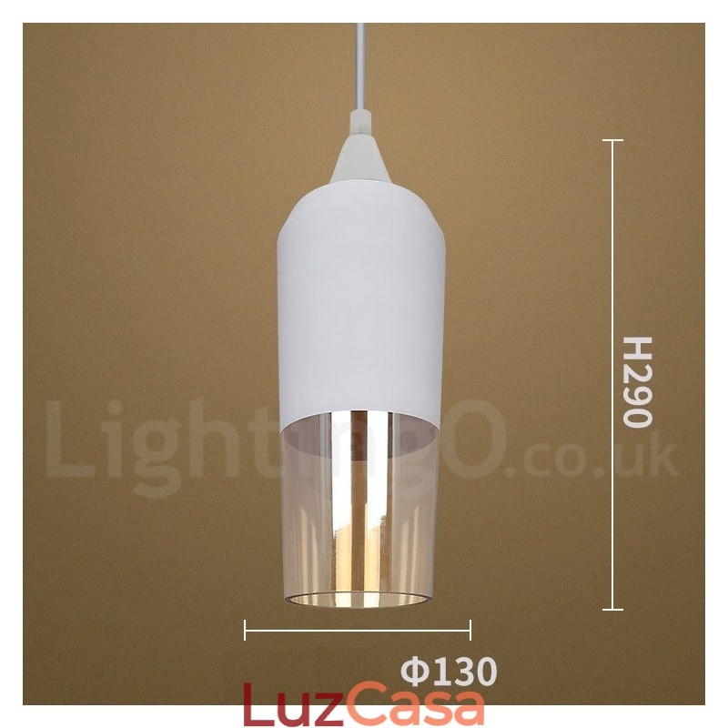 Luminária pendente de vidro estilo lounge retrô europeu