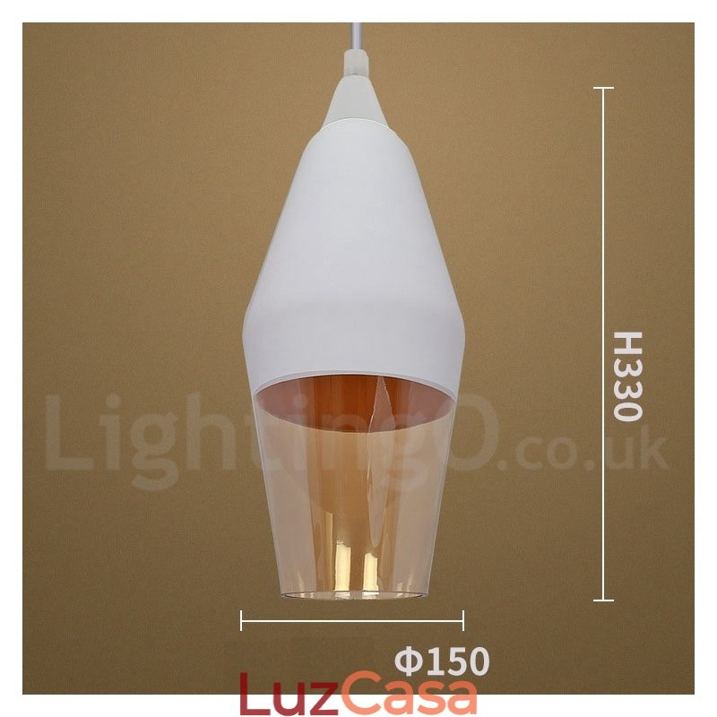 Luminária pendente de vidro estilo lounge retrô europeu