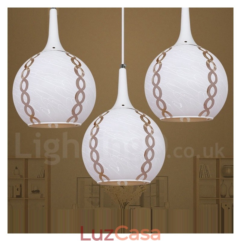 Luminária pendente de vidro moderna e contemporânea para sala de estar