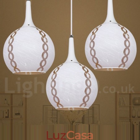 Luminária pendente de vidro moderna e contemporânea para sala de estar