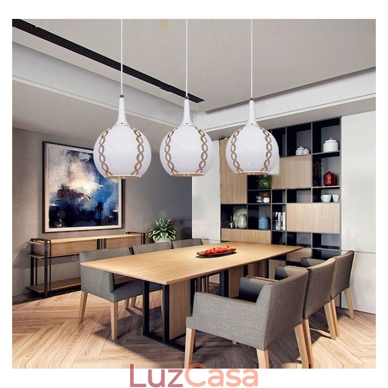 Luminária pendente de vidro moderna e contemporânea para sala de estar