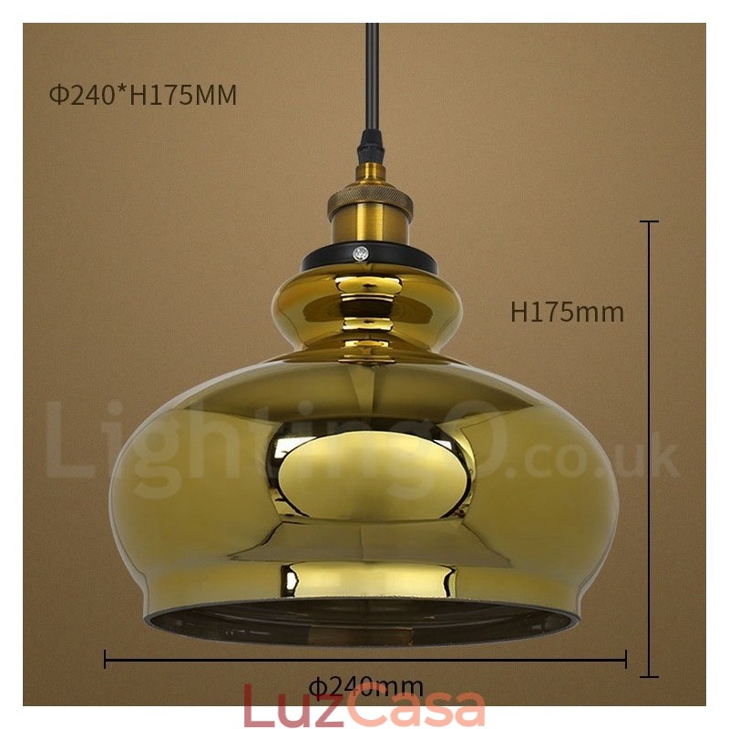 Luminária pendente de vidro europeia