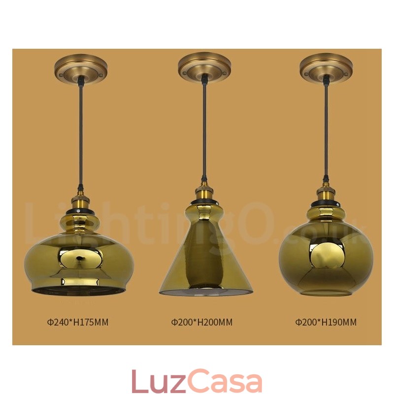 Luminária pendente de vidro europeia