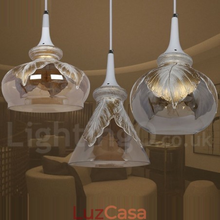 Luminária pendente de vidro moderna e contemporânea europeia para sala de estar Luminária pendente de vidro moderna e contemporânea europeia para sala de estar