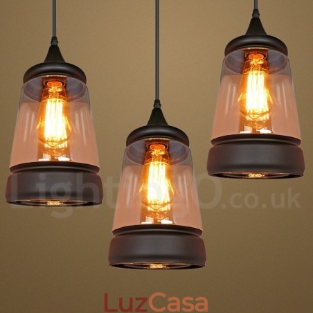 Luminária pendente de vidro estilo lounge retrô europeu Luminária pendente de vidro estilo lounge retrô europeu