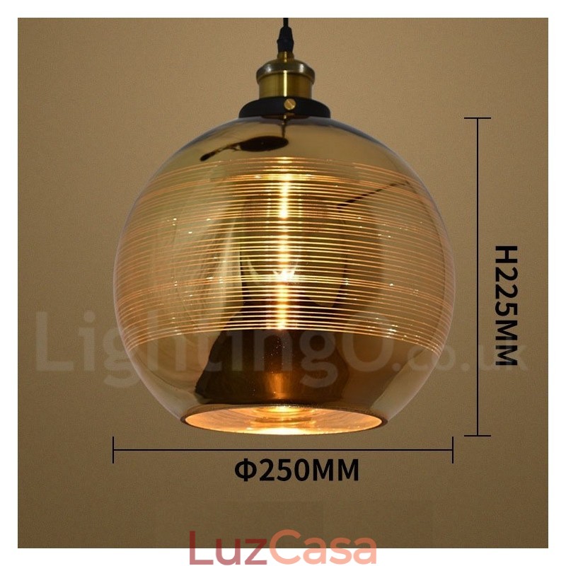 Luminária pendente de vidro europeia para café