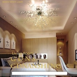 Lustre moderno de cristal globo cromado em metal