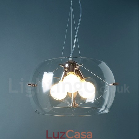 Luminária pendente de vidro contemporânea moderna com 3 luzes Luminária pendente de vidro contemporânea moderna com 3 luzes
