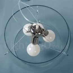 Luminária pendente de vidro contemporânea moderna com 3 luzes