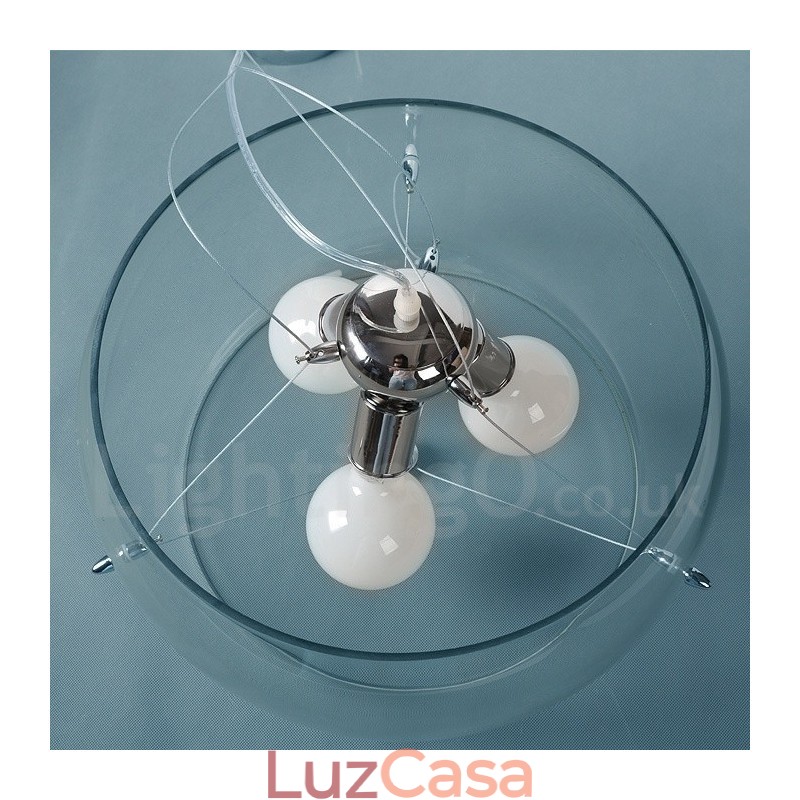 Luminária pendente de vidro contemporânea moderna com 3 luzes