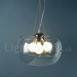 Luminária pendente de vidro contemporânea moderna com 3 luzes