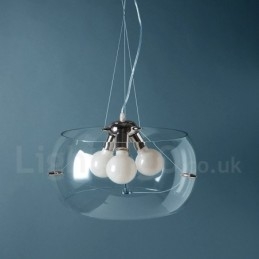 Luminária pendente de vidro contemporânea moderna com 3 luzes