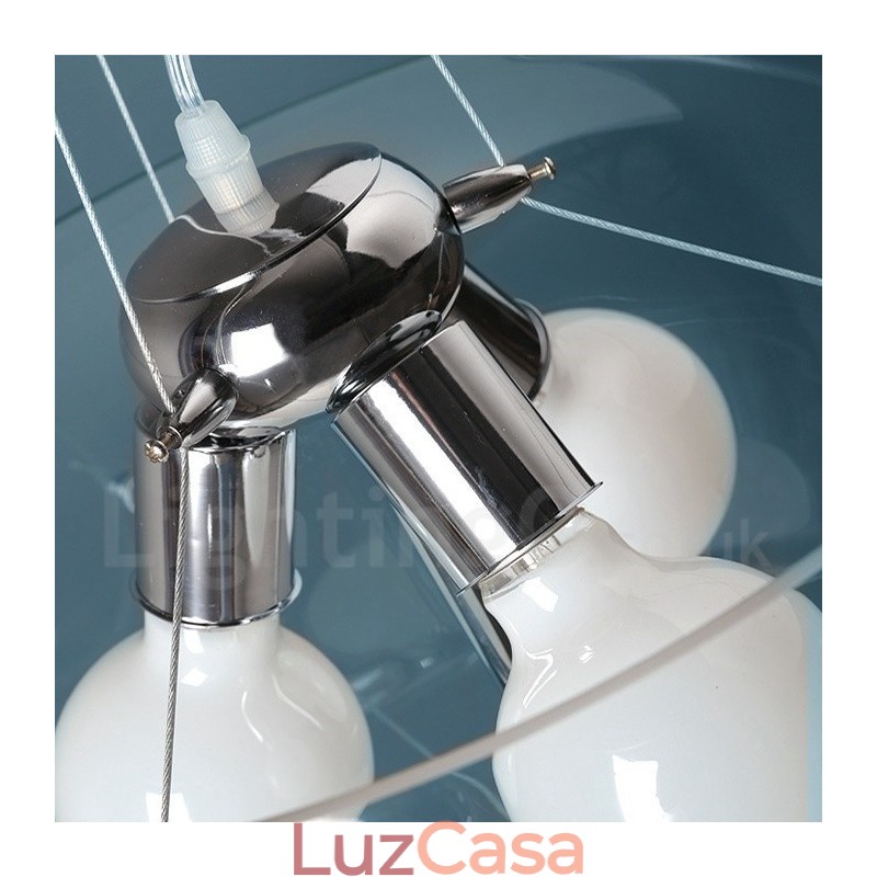 Luminária pendente de vidro contemporânea moderna com 3 luzes