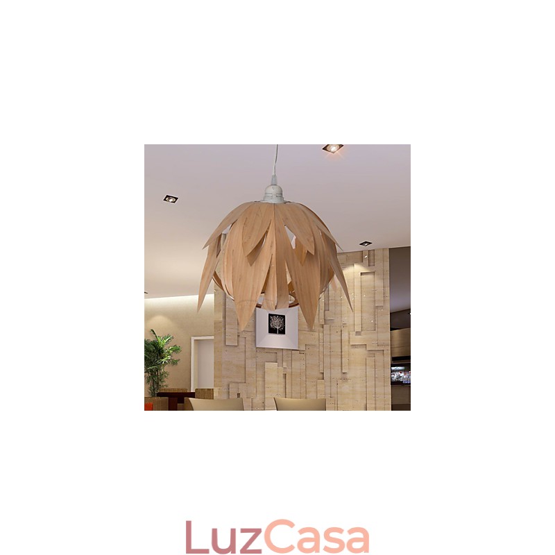 Lustre de bambu vintage criativo para casa com gaiola para pássaros