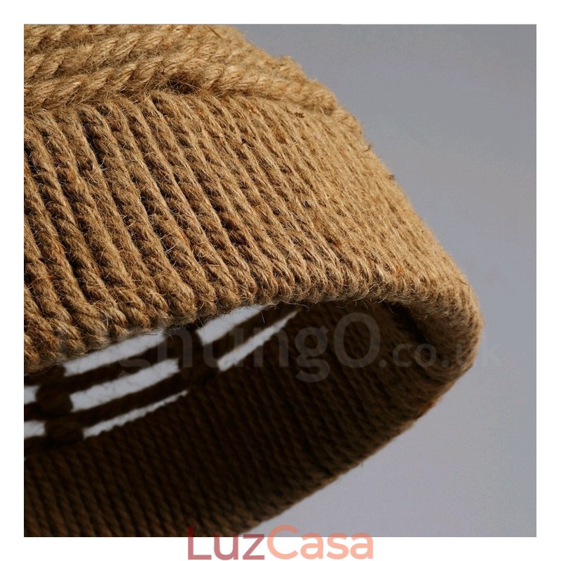 1 luz rústica lodge pingente luz café corda de cânhamo lâmpada pendente