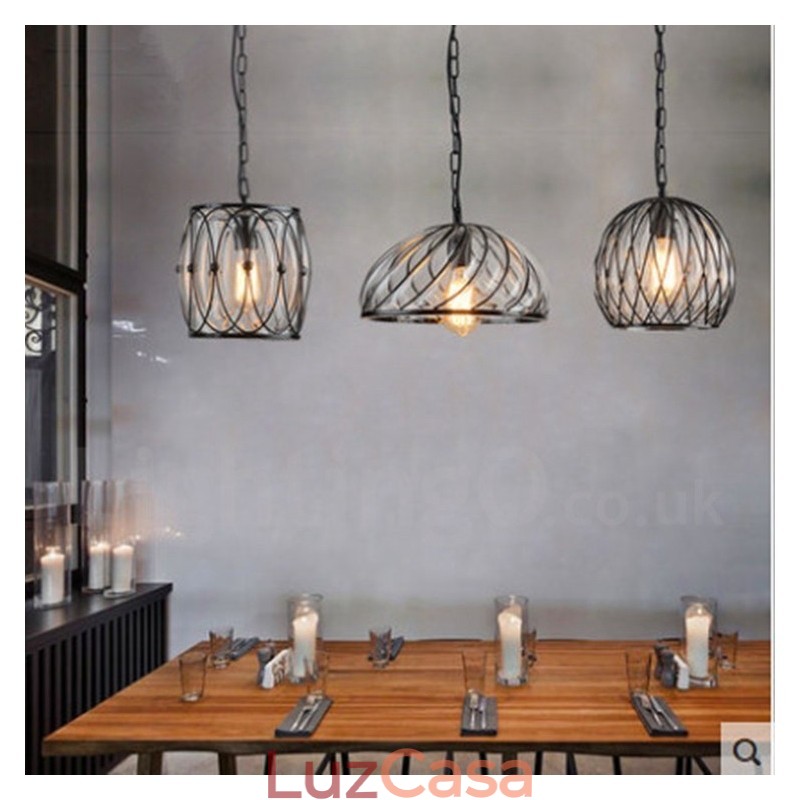 1 luz vintage café vidro pingente luz loft pingente lâmpada