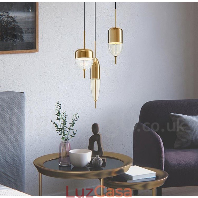 1 Luz Moderna Contemporânea Pendente De Vidro