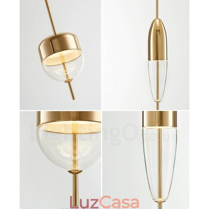 1 Luz Moderna Contemporânea Pendente De Vidro