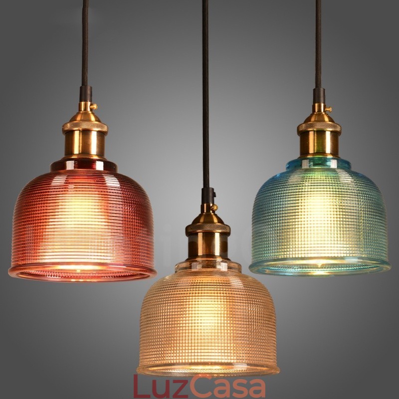1 Luz Moderna Contemporânea Café Multi Cores Vidro Pendente Luz